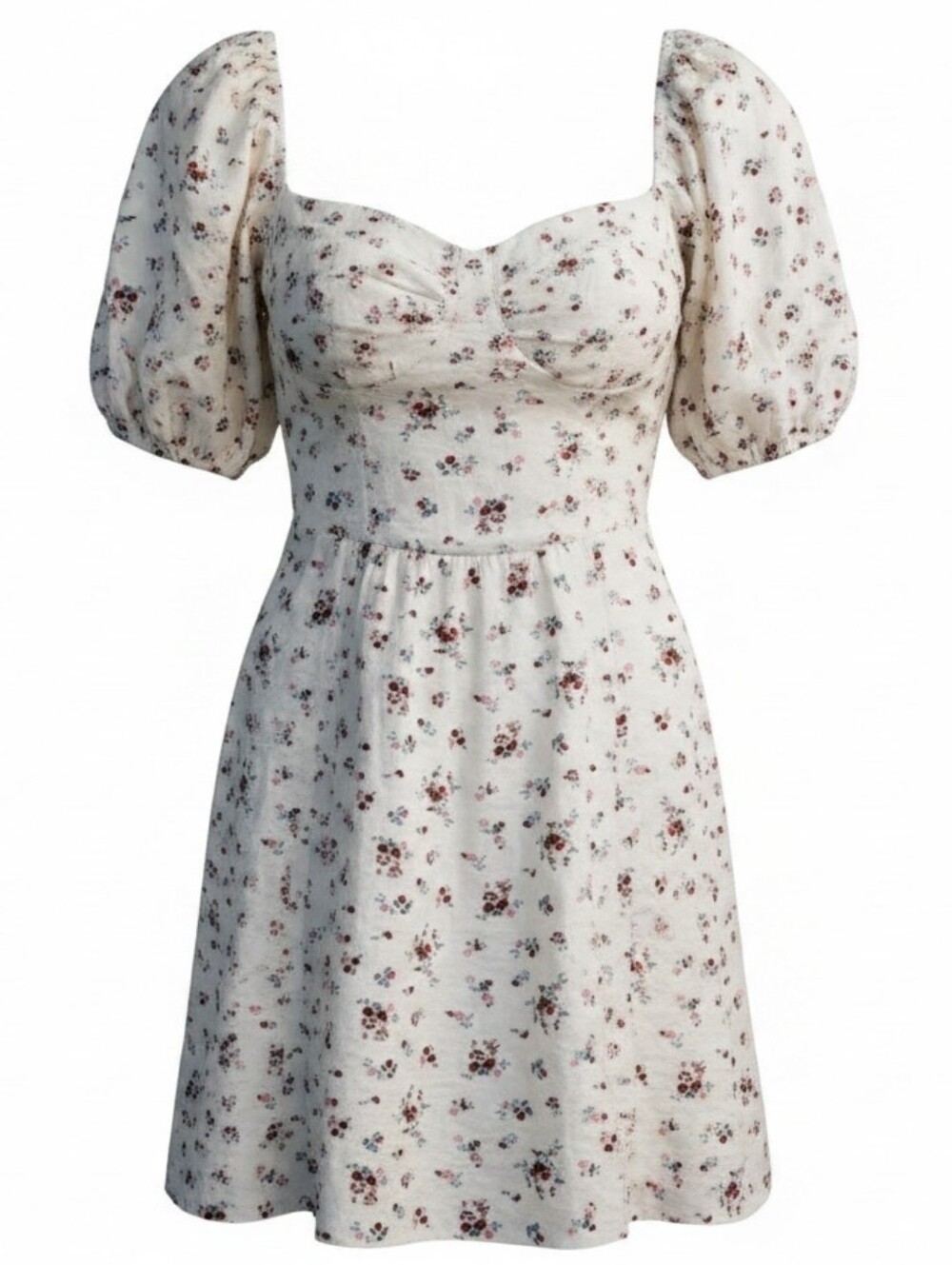 NWT Wallflower Cream Floral Puff-Sleeve Milk Maid Dress Sz XL